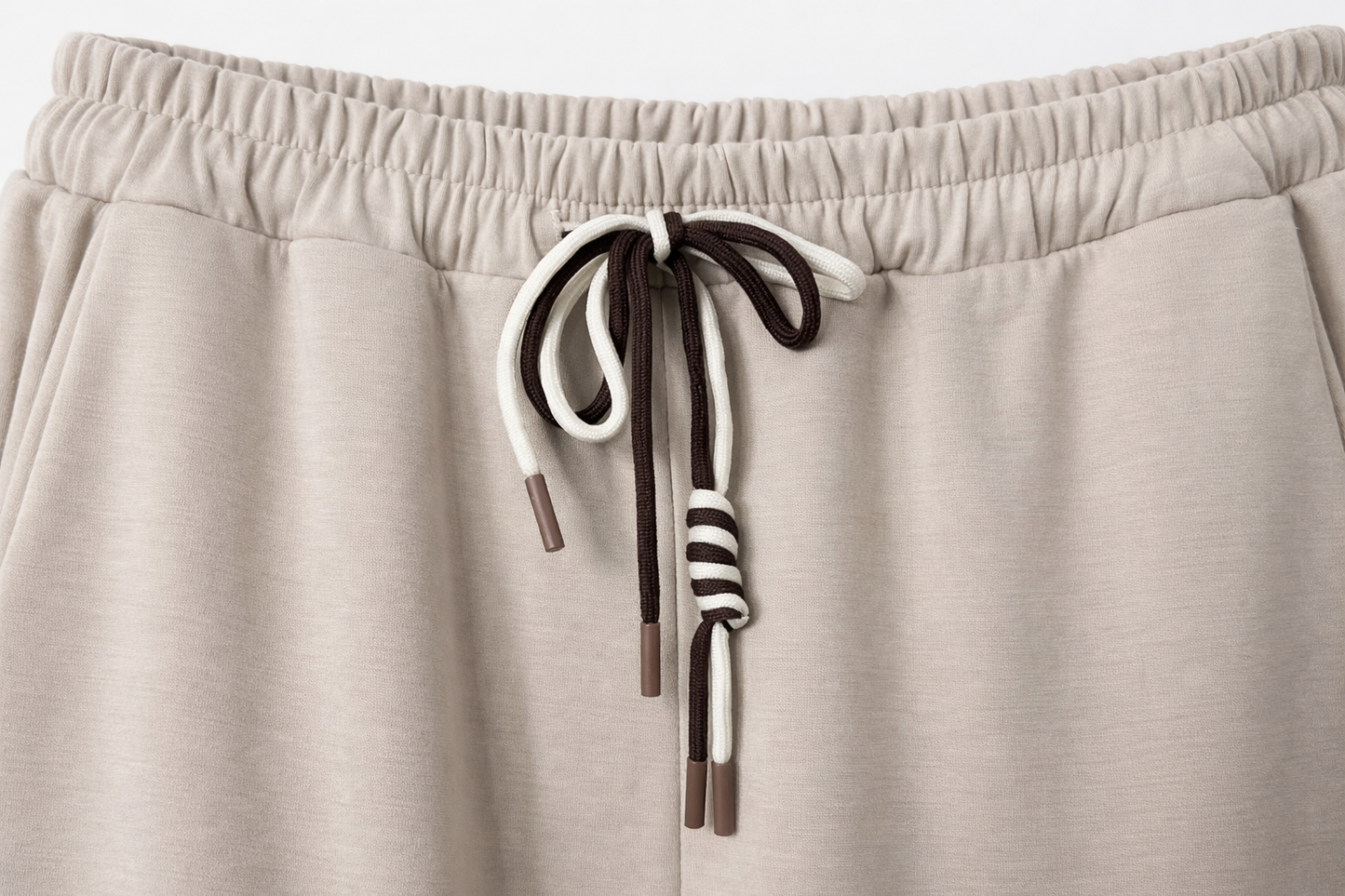 BEIGE WIDE LEG JOGGERS WITH CONTRAST LEOPARD PRINT - Angeleene