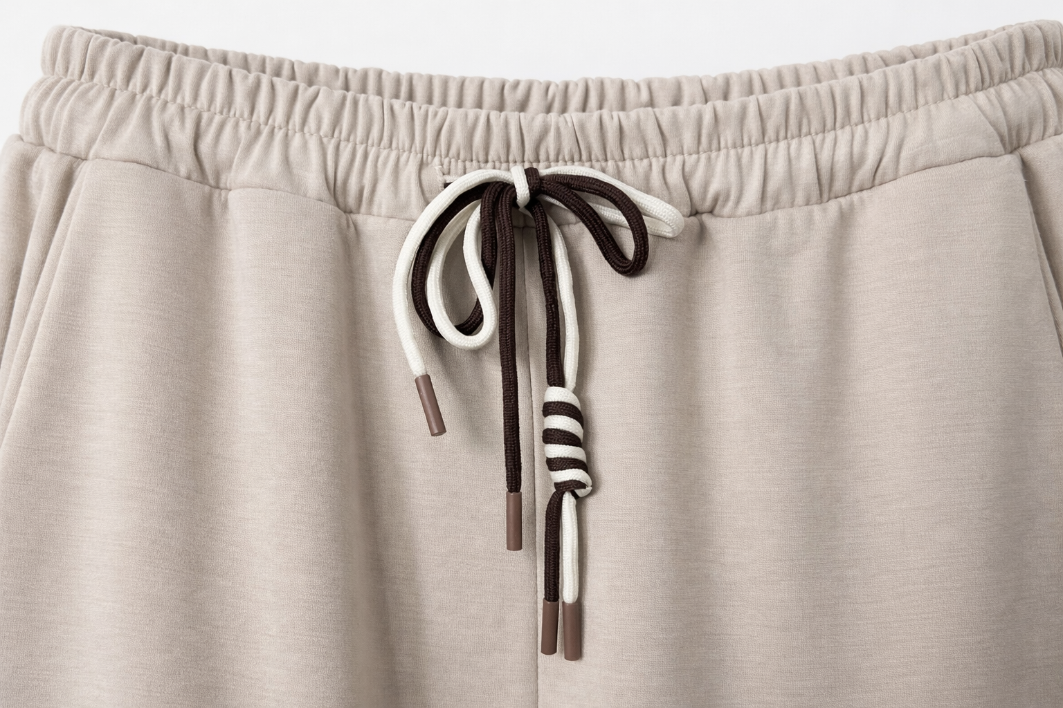 BEIGE WIDE LEG JOGGERS WITH CONTRAST LEOPARD PRINT - Angeleene