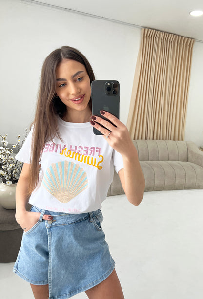 DIAMANTE RHINESTONE T-SHIRT - Angeleene