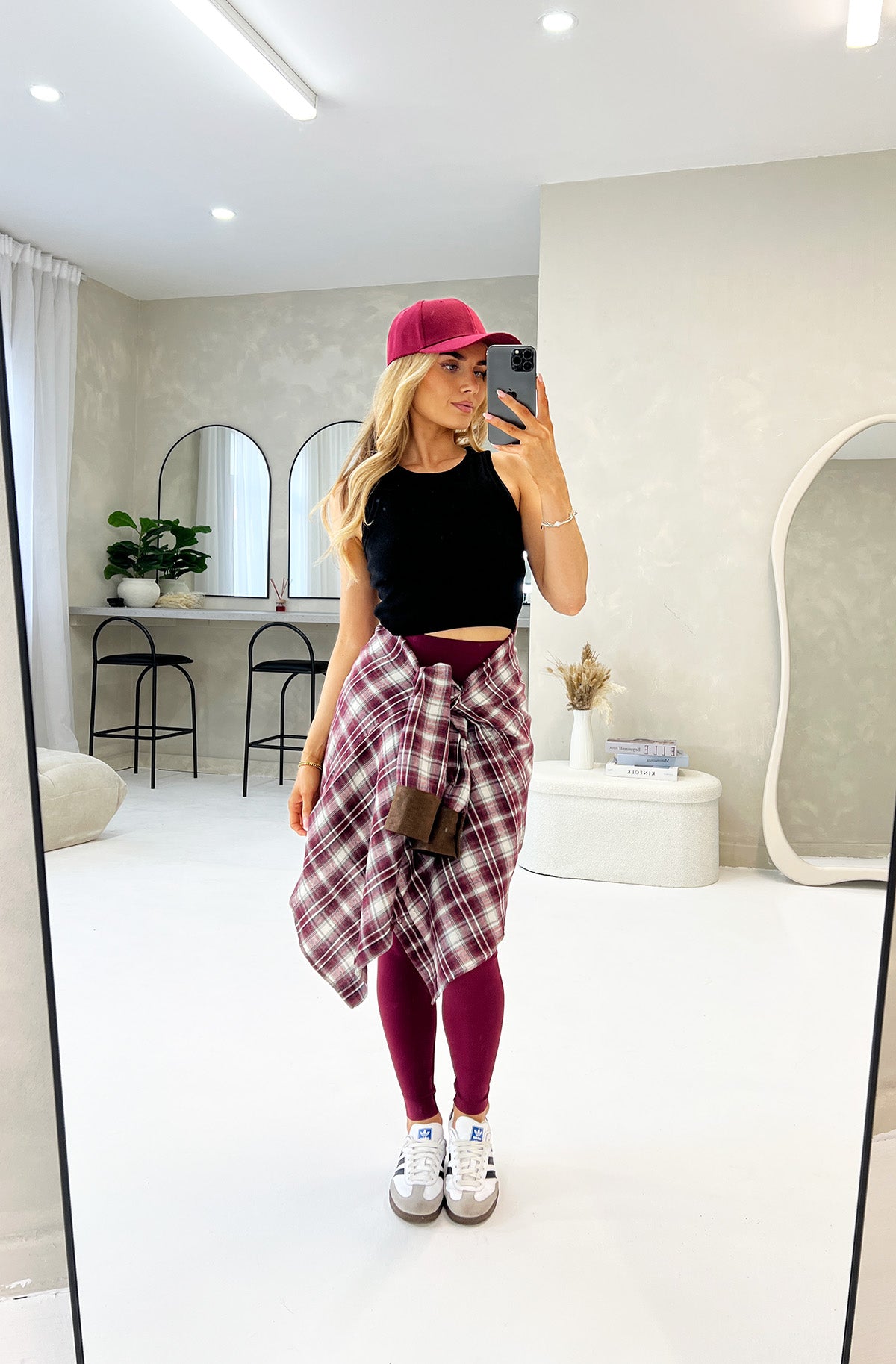 CHECKED SHIRT WITH SOFT FAUX SUEDE DETAILS - Angeleene